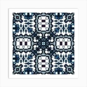 Abstraction Watercolor Blue Pattern Art Print