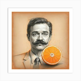 Man With Mustache Art Print