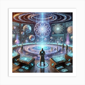 A Depiction Of A Dimensional Overseer Managing A C Art Print