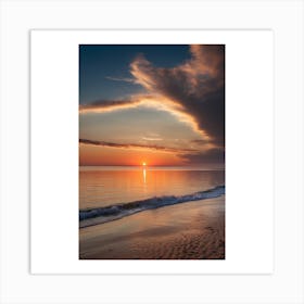 Sunset At The Beach Art Print