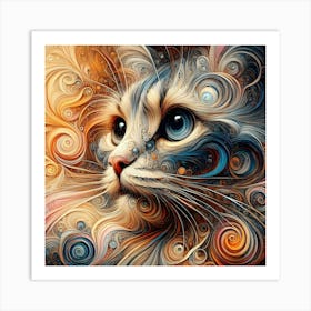 Psychedelic Cat 5 Art Print