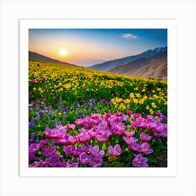 Flowers In The Mountains Art Print