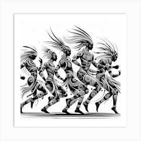 Tribal Dancers 1 Art Print