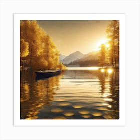 Sunset On The Lake 5 Art Print