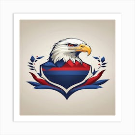 Default Minimalist Red White And Blue Bluebonnet Eagle Logo De 2 Art Print