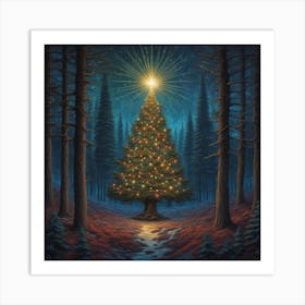 Christmas Tree In The Forest 33 Art Print