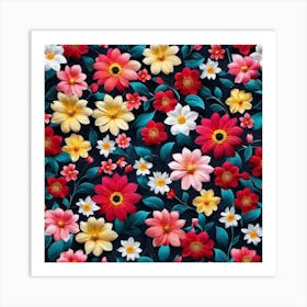 Flowers Wallpaper 2 Art Print