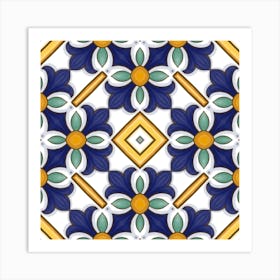 Geometric portuguese tile 3 Art Print