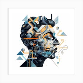 Abstract Portrait Of A Man 1 Art Print