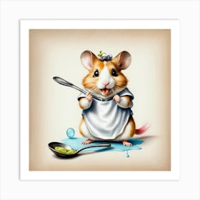 Hamster In An Apron Art Print