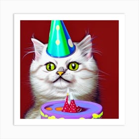 Birthday Cat2 Art Print