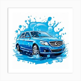 Logo Vector Car Wash Clean Soap Bubbles Water Splash Detailing Automotive Foam Service (9) Art Print