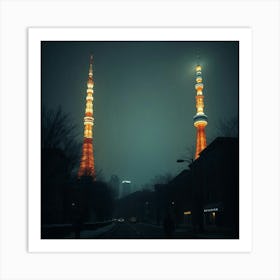 Towers At Night Art Print