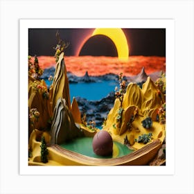 Chocolate Egg In The Desert Art Print