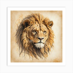 Lion Head 5 Art Print