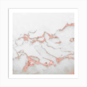 Pink Marble Rose Gold and White Art Print