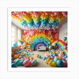 Rainbow Balloons 4 Art Print