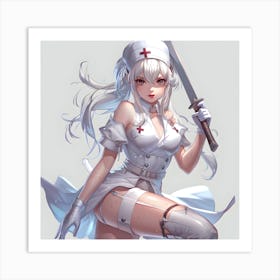 Anime Nurse Ready To Heal Art Print
