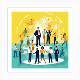 Business People In A Circle Art Print