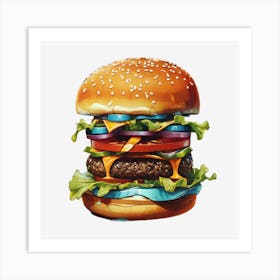 Burger Painting Art Print