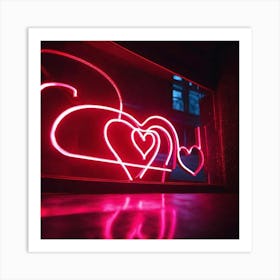 Neon heart love club Art Print