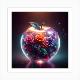 Apple With Roses Art Print