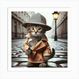 Kitty Detective Art Print