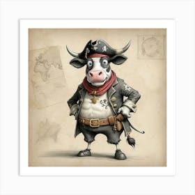 Pirate Cow 7 Art Print