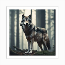 Wolf In The Forest 75 Art Print