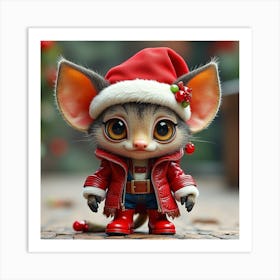 Santa Mouse 2 Art Print