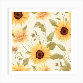 Pastel Sunflowers Art Print