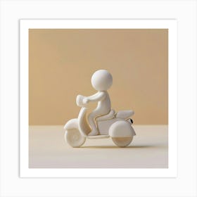 Person Riding A Scooter Art Print