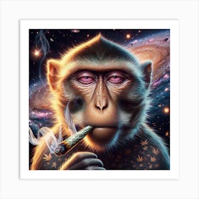 Monkey Smoking A Cigarette Art Print