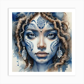 Blue Woman Art Print