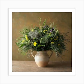 Wildflowers In A Vase 3 Art Print