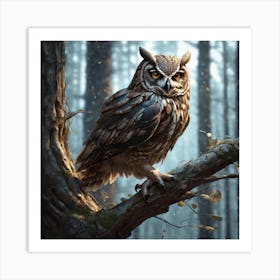 Owl In The Forest 147 Art Print