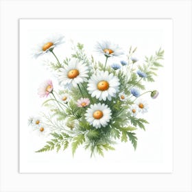 Flowers of Daisies 1 Art Print