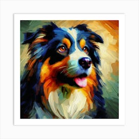 Australian Shepherd Painting Art Print