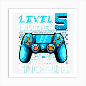 Level 5 Unlocked Awesome 2018 Video Game 5th Birthday Boys Art Print