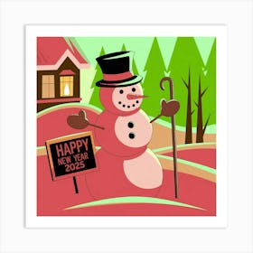 An Illustration Of A Snowman With A Top Gc2ynbdrqsifiyvviet1oq 1hdecdejqoi63t Ymhykja Art Print