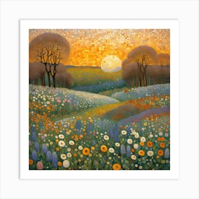 Sunset In The Meadow Art Print