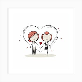 Couple Holding Hands Art Print