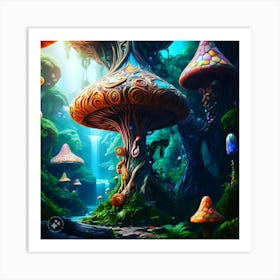 Mushroom Forest 3 Art Print