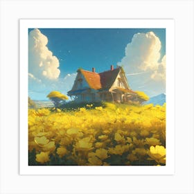 House In A Field 2 Art Print