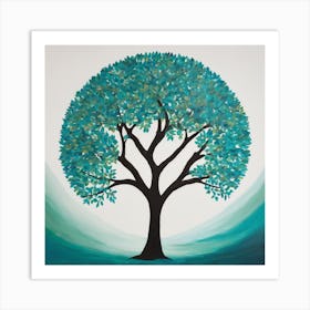 "Verdant Canopy" is a visually arresting artwork, ideal for eco-conscious individuals and nature enthusiasts looking to bring a slice of the great outdoors into their urban spaces. This piece, featuring lush, teal leaves, captures the essence of a thriving tree, symbolizing growth and environmental harmony. Its bold, black branches contrast against the soft, flowing brushstrokes of the serene background, embodying nature's resilience. Perfect for modern home decor, office spaces, or as a focal point in a minimalist setting, "Verdant Canopy" promises to be a conversation starter, offering a daily reminder of nature's enduring beauty and the importance of sustainability. With its universal appeal, this painting is poised to be a top-seller for galleries and private collectors aiming to enhance their curated spaces with eco-inspired art. Art Print