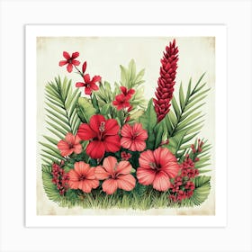 Tropical Flowers Art 13 Art Print