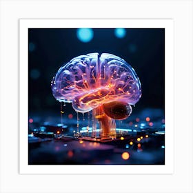 3d Rendering Of A Human Brain Art Print