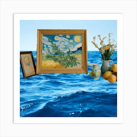 Vincent Van Gogh - The Starry Night on the wave of the sea modern art Art Print