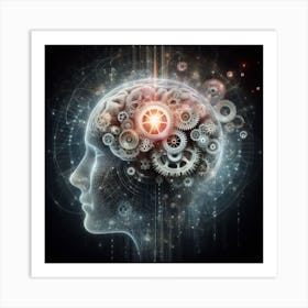 Human Brain With Gears Art Print