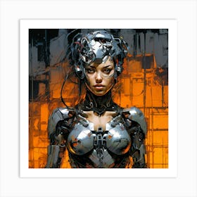 Stunning Female Cyborg Goddess Art Print